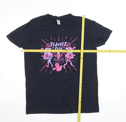 SOL'S Women's Black Team17 Fest Graphic Cotton T-Shirt Size M