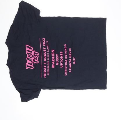 SOL'S Women's Black Team17 Fest Graphic Cotton T-Shirt Size M