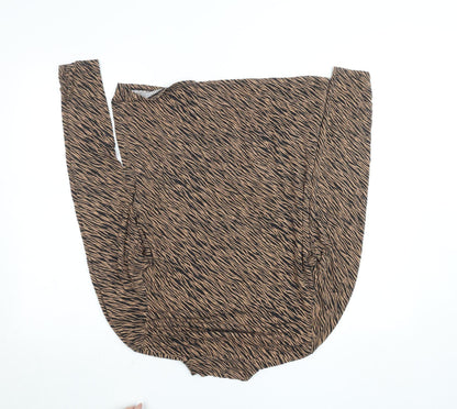 Womens UK Size L Oasis Brown Basic T-Shirt