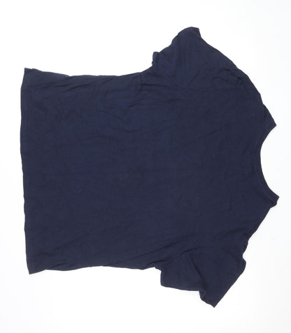 Primark Womens Blue 3XL Basic Paris Print Cotton T-Shirt