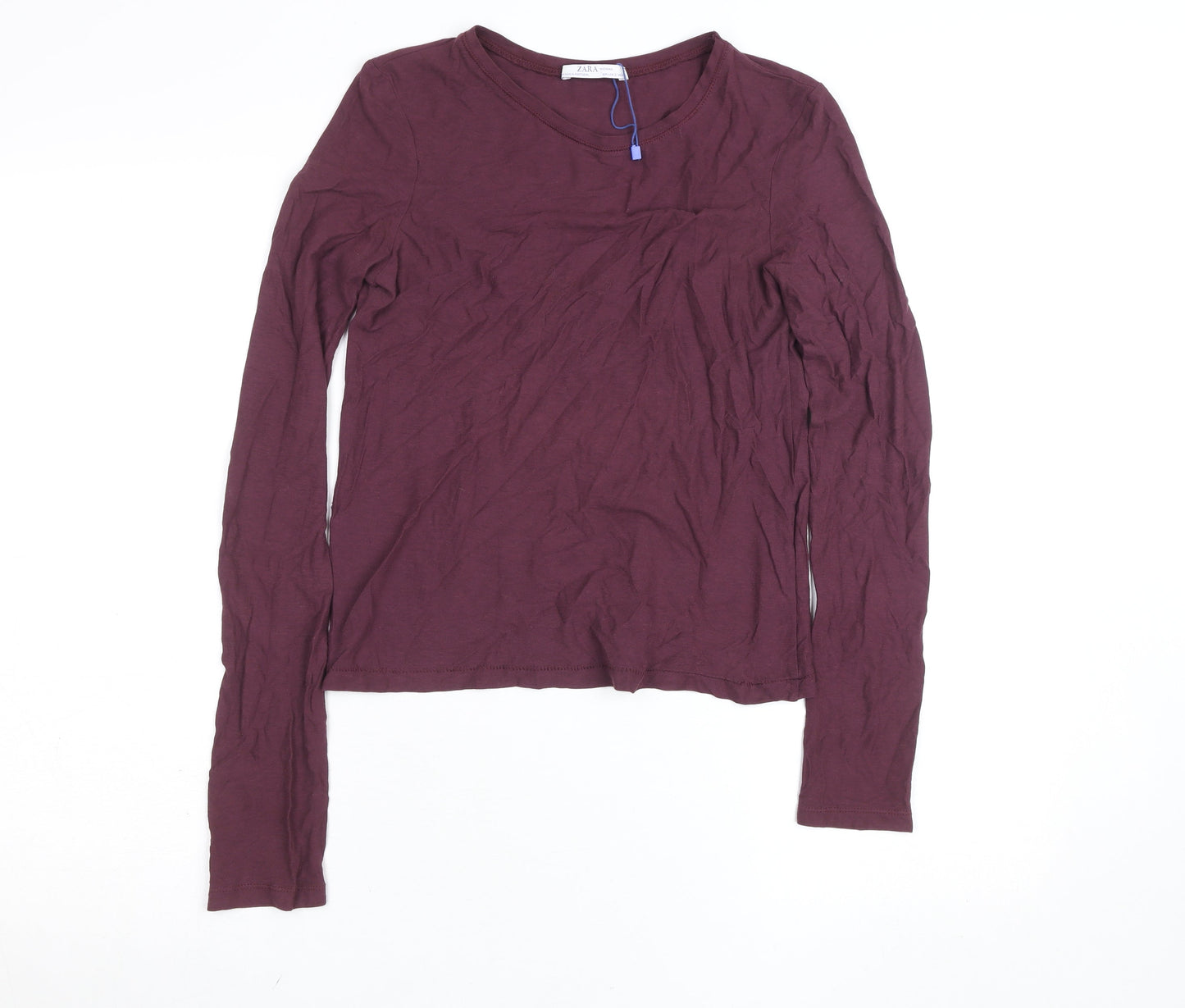 Womens UK Size S Zara Purple Basic T-Shirt