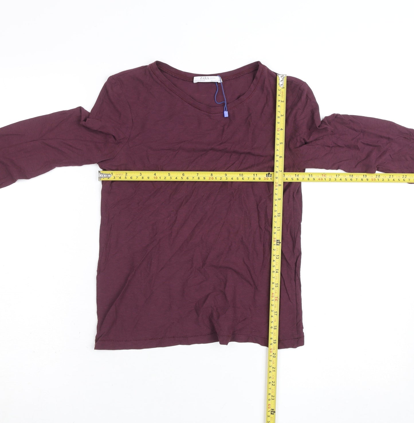 Womens UK Size S Zara Purple Basic T-Shirt