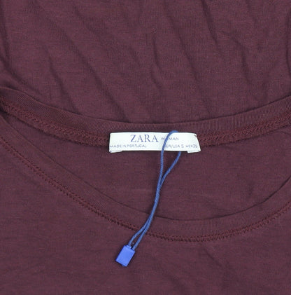 Womens UK Size S Zara Purple Basic T-Shirt