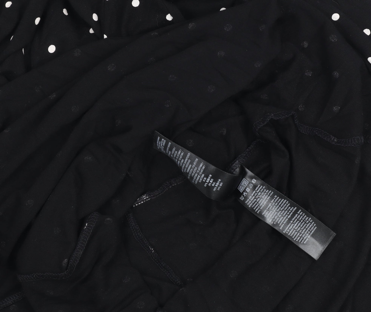 Miss Selfridge Women Black Polka Dot V-Neck Fit & Flare Dress Size 8