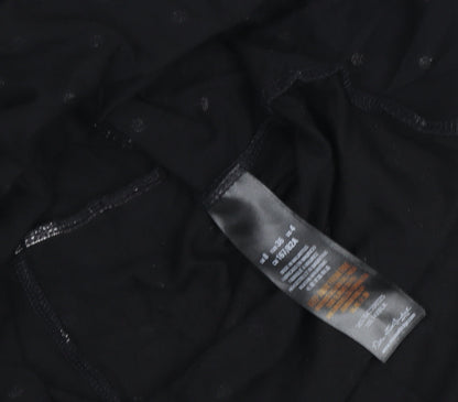 Miss Selfridge Women Black Polka Dot V-Neck Fit & Flare Dress Size 8