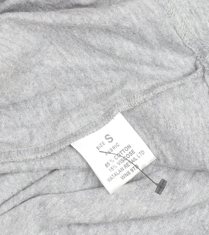Easy Mens Grey Long Sleeve Graphic Crew Neck Cotton Top Size S