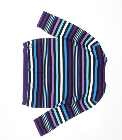 CC Women’s Multicoloured Striped Crew Neck Pullover Jumper XL