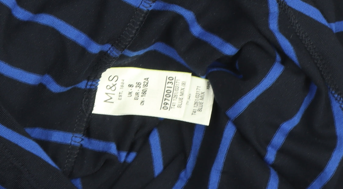 Womens UK Size 8 Marks and Spencer Blue Basic T-Shirt