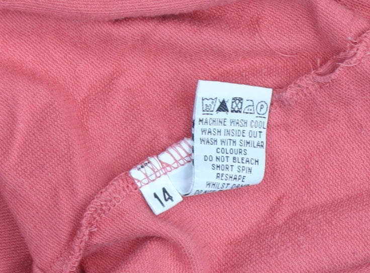 Womens UK Size 14 Colours by Alice Pink Henley Sweatshirt