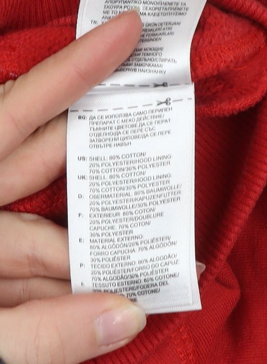 Adidas Men's Red XL Track Jacket Hooded Full Zip Performance Essentials