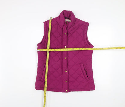 Denim Co. Women's Pink Quilted Sleeveless Waistcoat Size 14