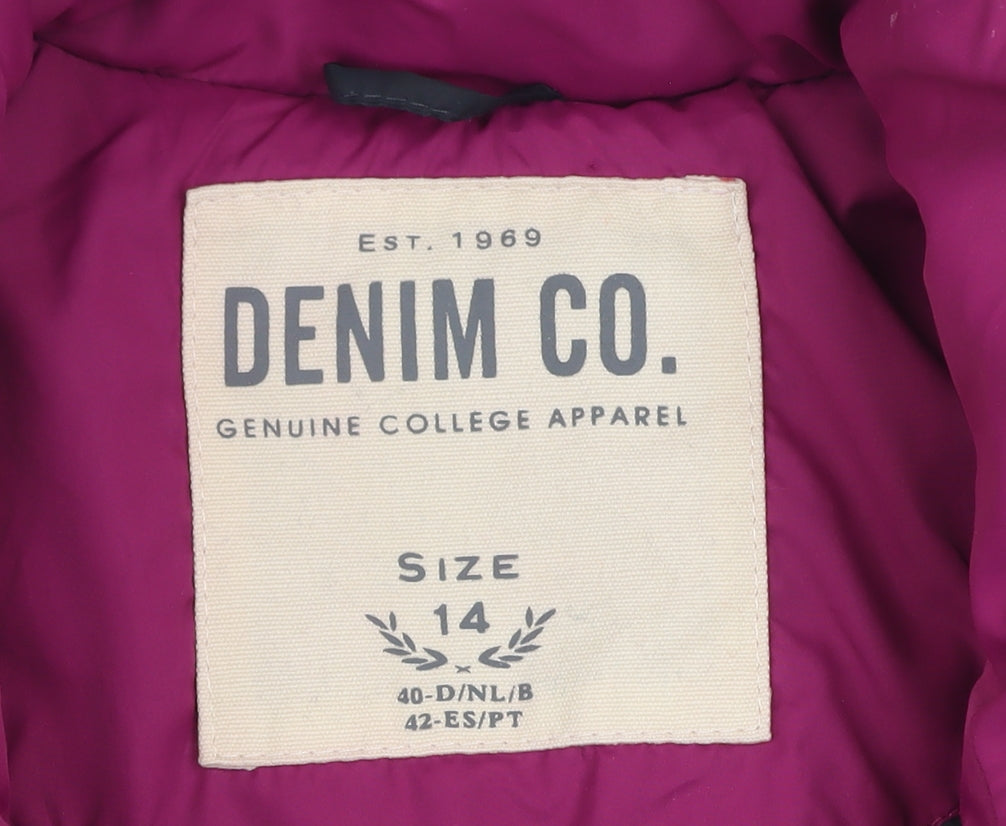 Denim Co. Women's Pink Quilted Sleeveless Waistcoat Size 14