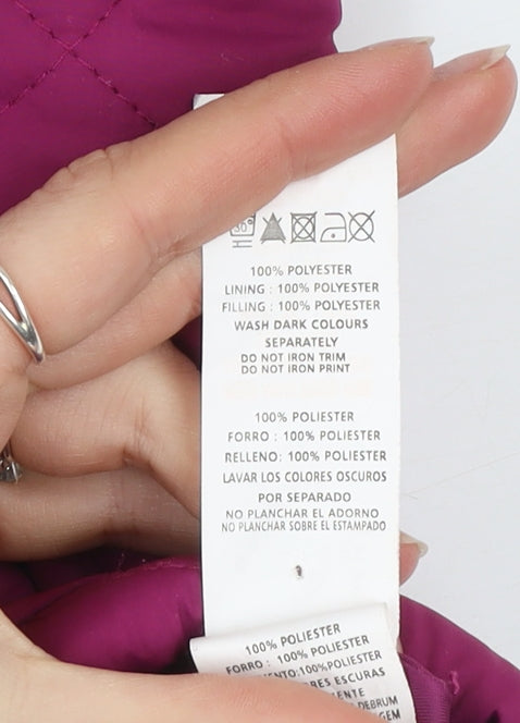 Denim Co. Women's Pink Quilted Sleeveless Waistcoat Size 14