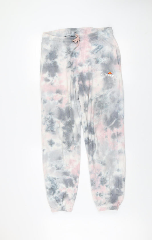 Ellesse Women’s Multicoloured Tie Dye Jogger Trousers UK 10 Cotton
