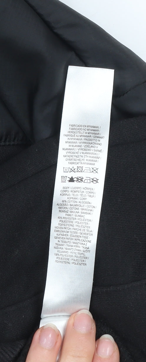 Primark Boys Black 10-11 Years Pullover Hoodie with Zip Pocket