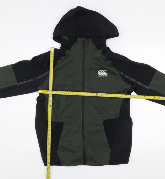 Canterbury Men's Green & Black Hooded Track Jacket Size M