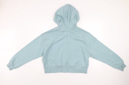 Marks and Spencer Womens Blue Cropped Zip Hoodie Jacket Size M