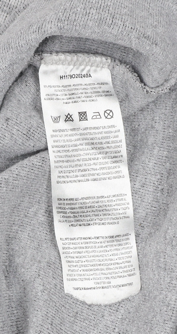 98-86 Men's Grey Striped Pullover Sweatshirt Size M Regular Fit