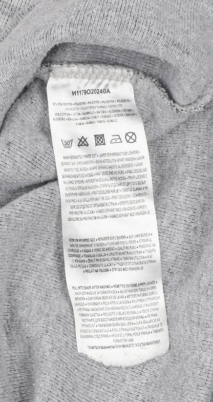 98-86 Men's Grey Striped Pullover Sweatshirt Size M Regular Fit