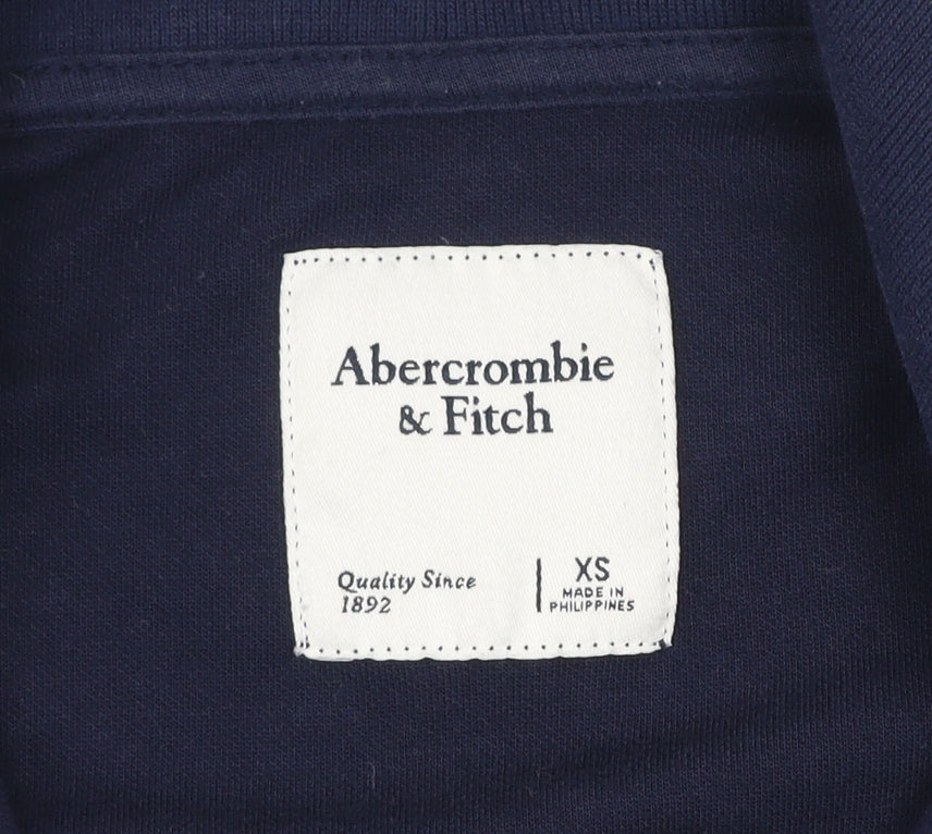 Abercrombie & Fitch Men's Blue XS Track Jacket Full Zip Cotton Blend