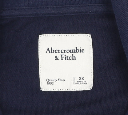 Abercrombie & Fitch Men's Blue XS Track Jacket Full Zip Cotton Blend