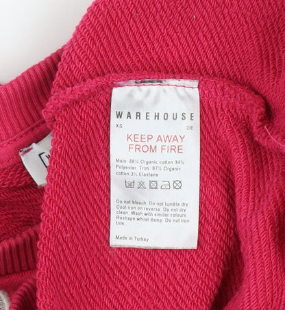 Womens UK Size XS Warehouse Pink Pullover Sweatshirt