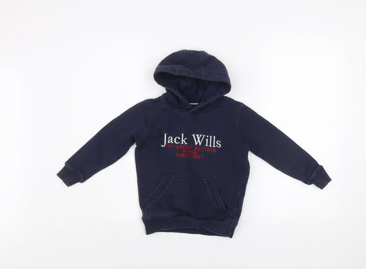 Boys UK Size 5-6 Years Jack Wills Blue Pullover Hoodie