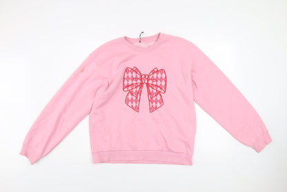 Womens UK Size 12 Threadbare Pink Pullover Sweatshirt