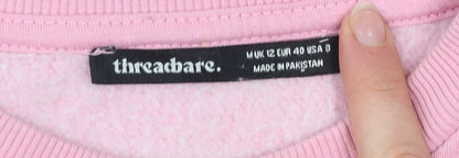 Womens UK Size 12 Threadbare Pink Pullover Sweatshirt