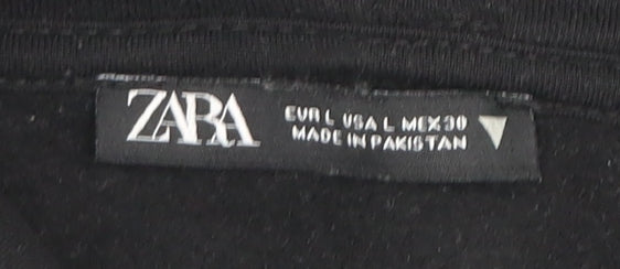 Womens UK Size L Zara Black Pullover Hoodie