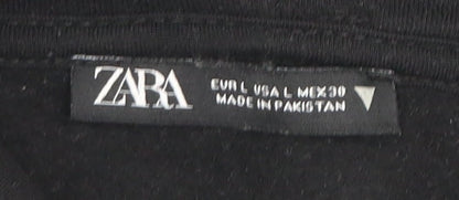 Womens UK Size L Zara Black Pullover Hoodie