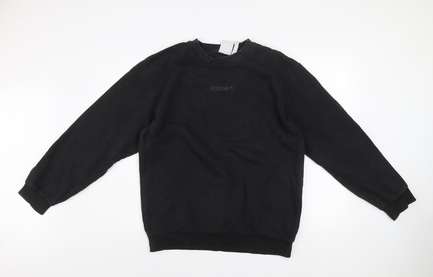 Adidas Men's Black Crew Neck Sweatshirt Size M Cotton Blend Casual