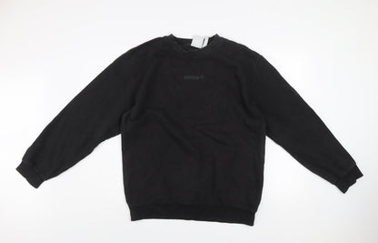 Adidas Men's Black Crew Neck Sweatshirt Size M Cotton Blend Casual