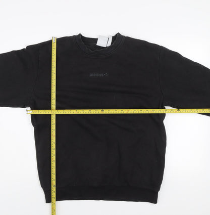 Adidas Men's Black Crew Neck Sweatshirt Size M Cotton Blend Casual