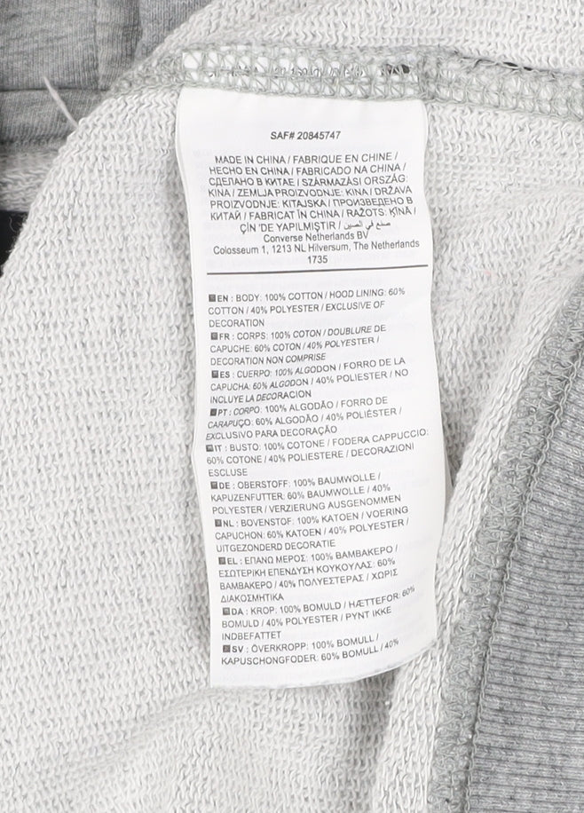 Converse Men's Grey Full Zip Hooded Track Jacket Size S