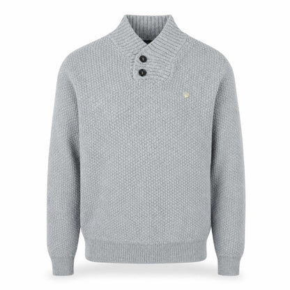 Mens UK Size XL JUNK de LUXE Grey Henley Jumper