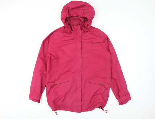 Mountain Warehouse Womens Pink Waterproof Hooded Rain Jacket Size 12