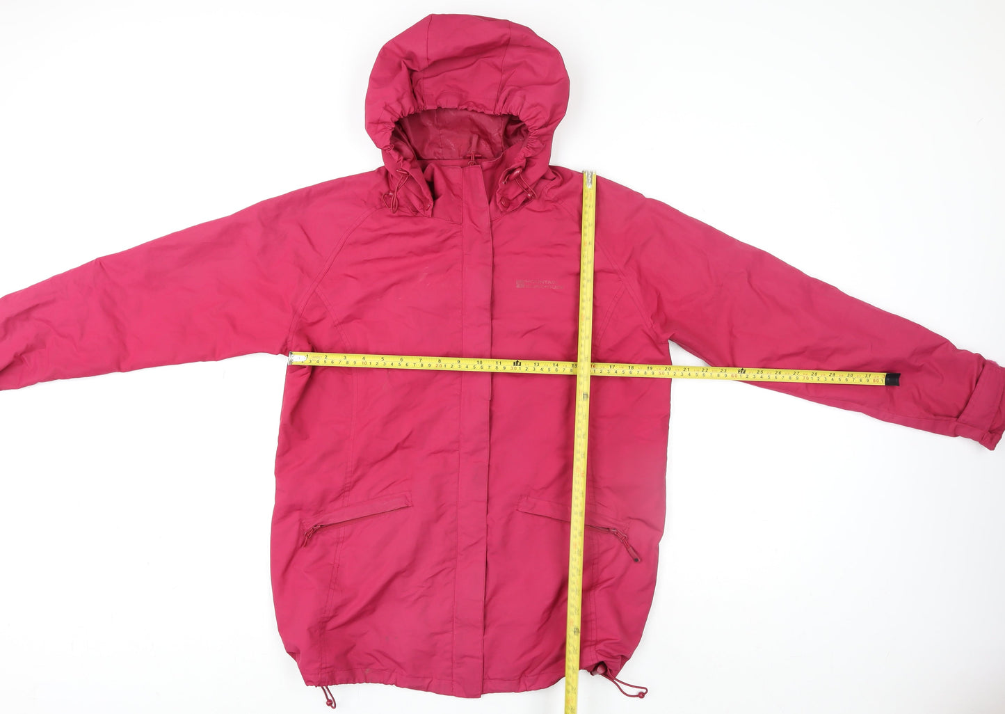 Mountain Warehouse Womens Pink Waterproof Hooded Rain Jacket Size 12