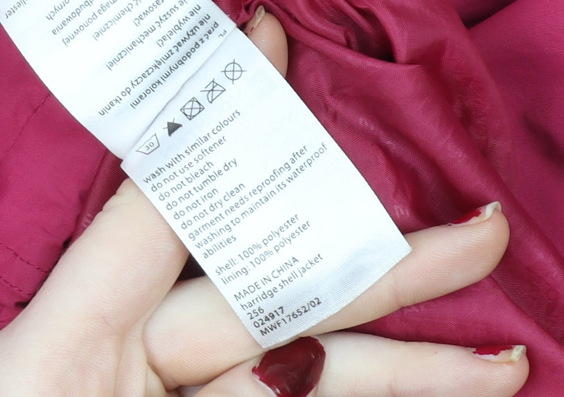 Mountain Warehouse Womens Pink Waterproof Hooded Rain Jacket Size 12