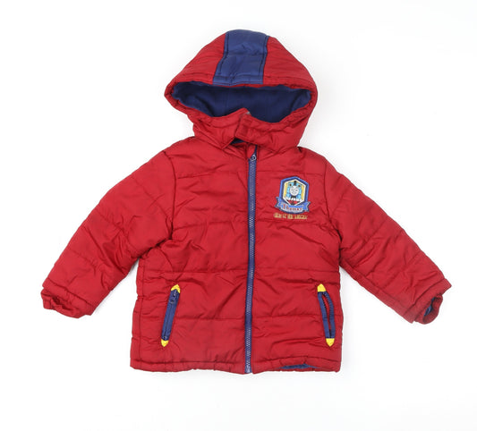 Marks and Spencer Boys Red Thomas the Tank Engine Puffer Jacket 18-24 Months