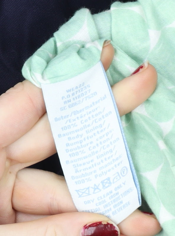 Boden Women's Navy Blue Cotton Trench Coat UK 6 Classic Long Double Breasted