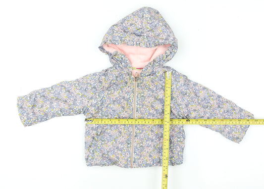 Penelope Mack Girls Multicoloured Floral Hooded Puffer Jacket 18 Months