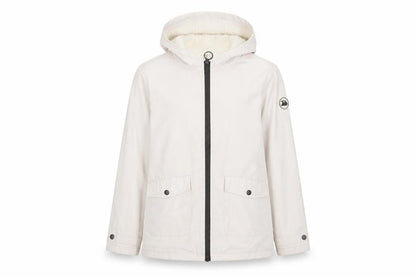 Primark Girls Beige Hooded Parka Coat 10-11 Years Lined Full Zip Pockets