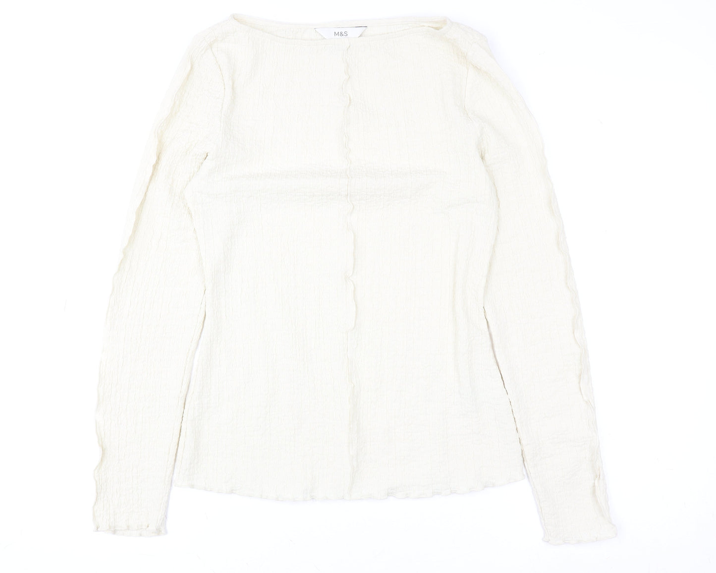 Womens UK Size 10 Marks and Spencer Ivory Basic Blouse