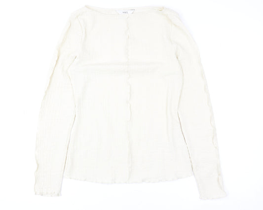 Womens UK Size 10 Marks and Spencer Ivory Basic Blouse