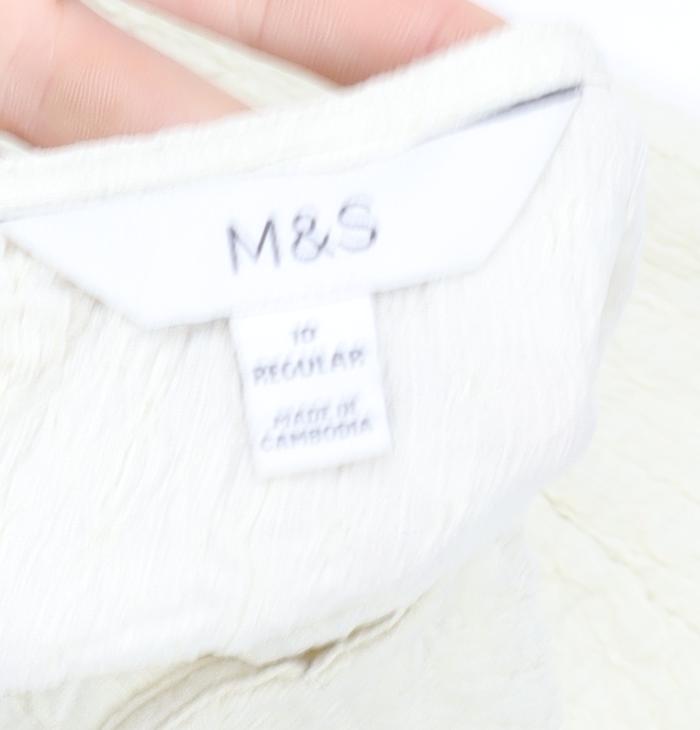 Womens UK Size 10 Marks and Spencer Ivory Basic Blouse