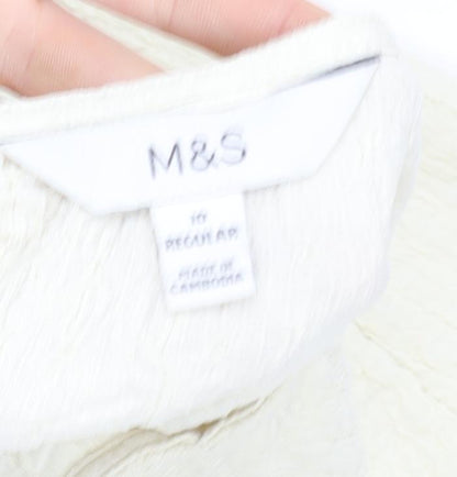 Womens UK Size 10 Marks and Spencer Ivory Basic Blouse