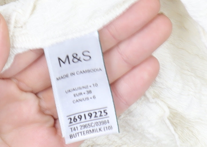 Womens UK Size 10 Marks and Spencer Ivory Basic Blouse