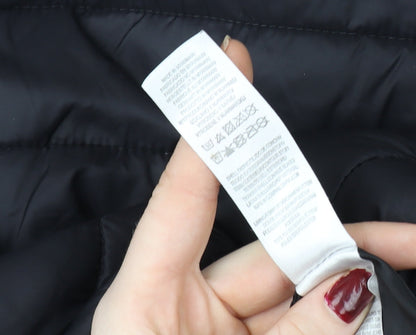 Primark Women Black Puffer Jacket M Lightweight Quilted Zip Coat