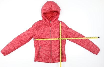 Womens UK Size 8 Bershka Pink Puffer Jacket
